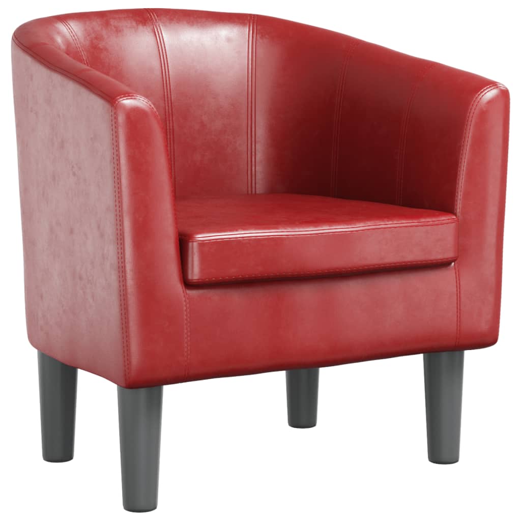 Vidaxl sillón cuero sintético rojo tinto