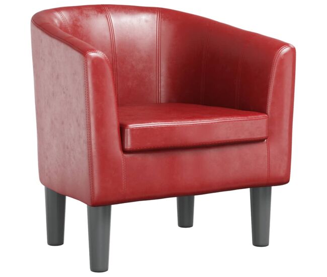 Vidaxl sillón cuero sintético rojo tinto