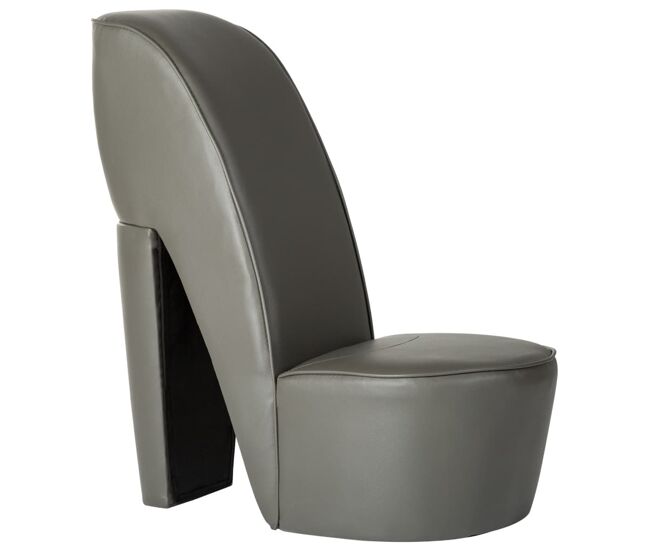 Vidaxl butaca con forma de zapato de tacón cuero sintético gris