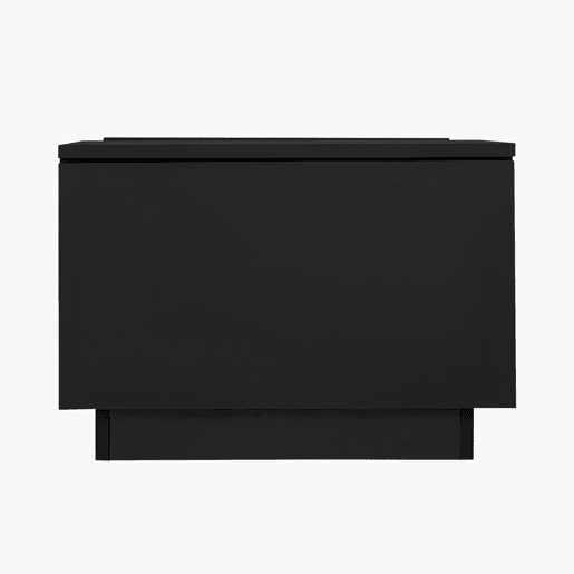 Mesa de centro retangular de painel de partículas com 2 gavetas e luz LED,preto
