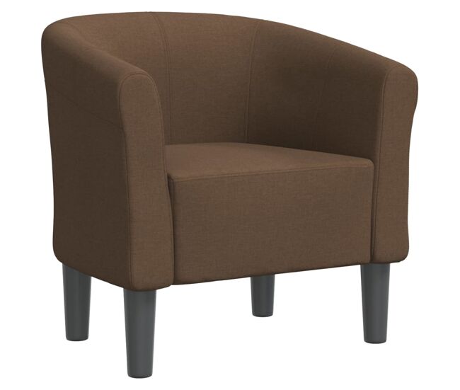 Vidaxl sillón de tela marrón