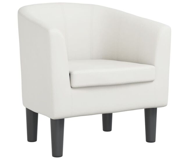 Vidaxl sillón cuero sintético blanco