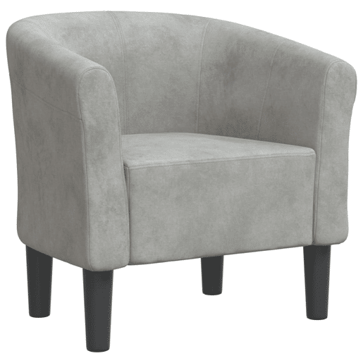 vidaXL Poltrona veludo cinzento-claro vidaXL Poltrona veludo cinzento-claro
