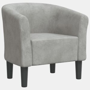 vidaXL Poltrona veludo cinzento-claro