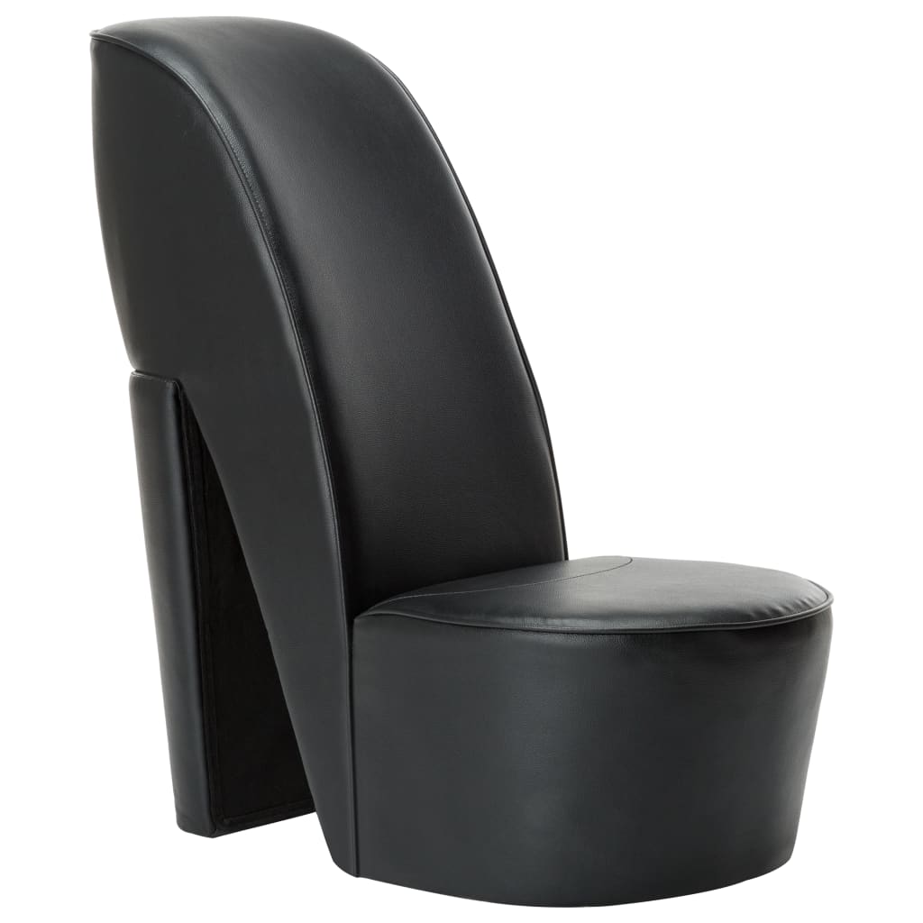 Vidaxl sillón con forma de zapato de tacón cuero sintético negro