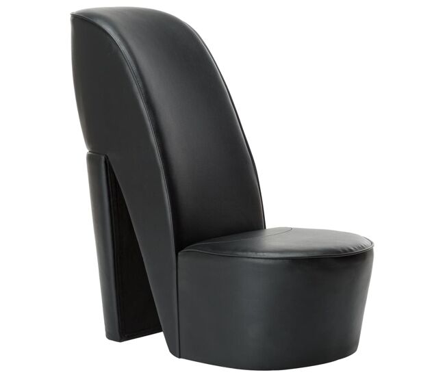 Vidaxl sillón con forma de zapato de tacón cuero sintético negro