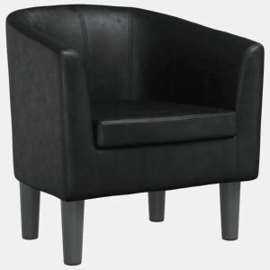 vidaXL Poltrona em couro artificial preto
