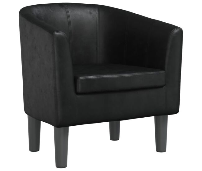 Vidaxl sillón cuero sintético negro