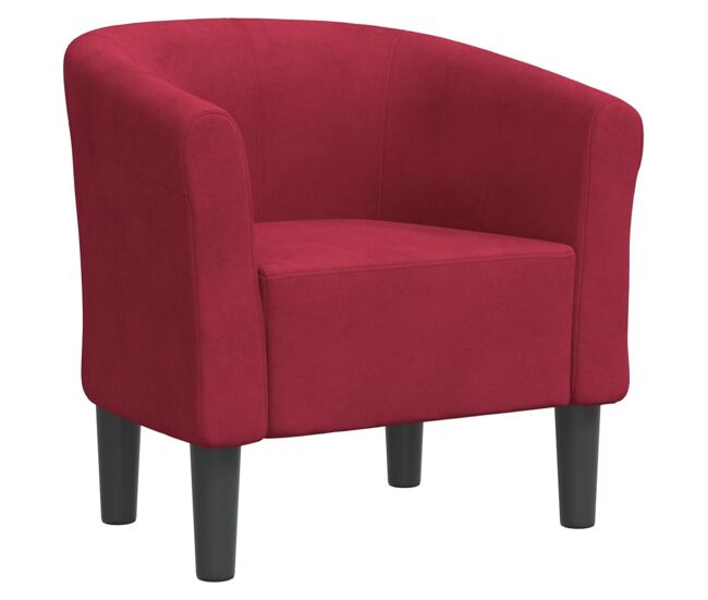 Vidaxl sillón de terciopelo rojo tinto