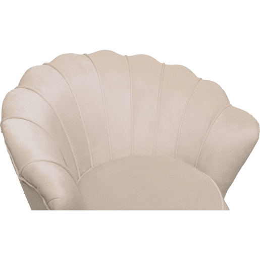 Poltrona de veludo Floria - 75 x 68 x 77,5cm - Bege