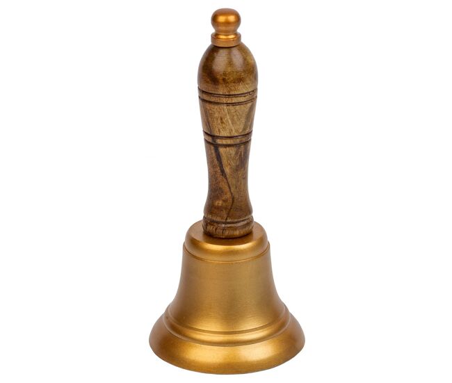 Campana de aluminio y mango de madera marrón d7x21