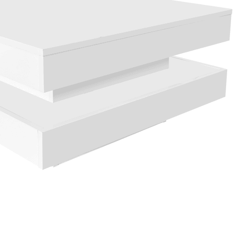 Mesa de centro giratória quadrada de placa de partículas com luz LED,branco Mesa de centro giratória quadrada de placa de partículas com luz LED,branco
