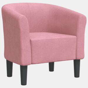 vidaXL Poltrona veludo rosa