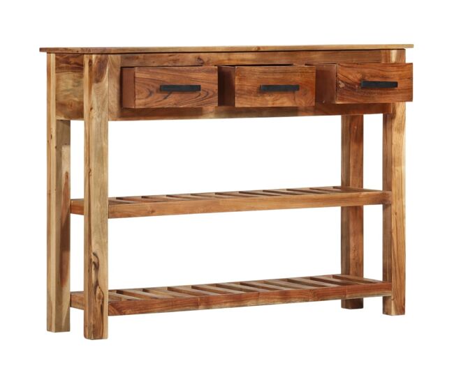 Vidaxl aparador con 3 cajones madera maciza 110x30x80 cm