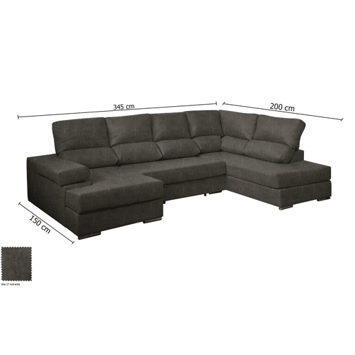 Mega Sofá Cama Chaise Longue Canto Itália