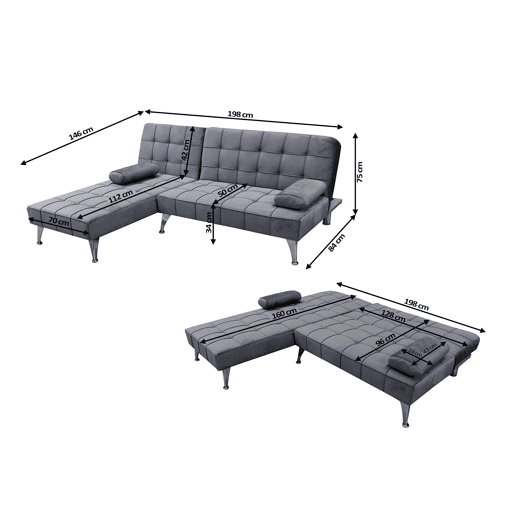 Sofá Cama Chaise Longue Keren XS 198cm Sofá Cama Chaise Longue Keren XS 198cm