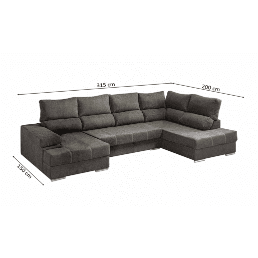 Mega Sofá Cama Chaise Longue Canto Itália