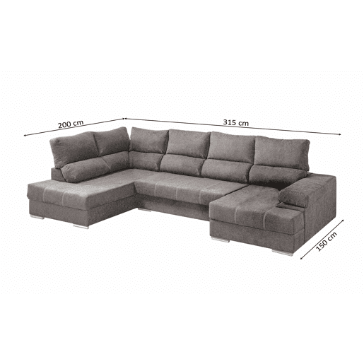 Mega Sofá Cama Chaise Longue Canto Itália