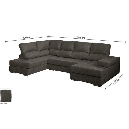 Mega Sofá Cama Chaise Longue Canto Itália