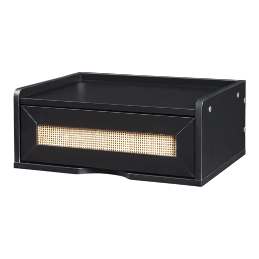 Prateleira de parede Ljuredsø com gaveta 40x30x16,5 cm - Preto en.casa