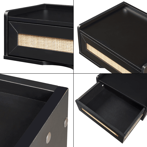 Prateleira de parede Ljuredsø com gaveta 40x30x16,5 cm - Preto en.casa