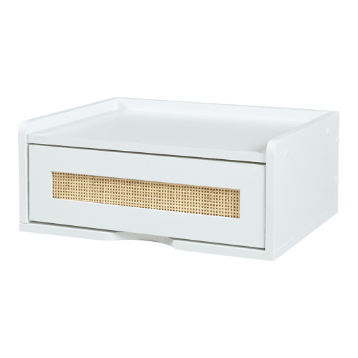 Prateleira de parede Ljuredsø com gaveta 40x30x16,5 cm - Branco en.casa
