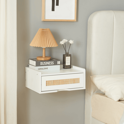 Prateleira de parede Ljuredsø com gaveta 40x30x16,5 cm - Branco en.casa