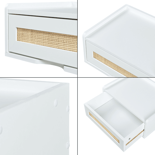 Prateleira de parede Ljuredsø com gaveta 40x30x16,5 cm - Branco en.casa