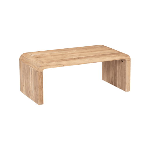 Mesa de centro retangular em acácia maciça 100cm