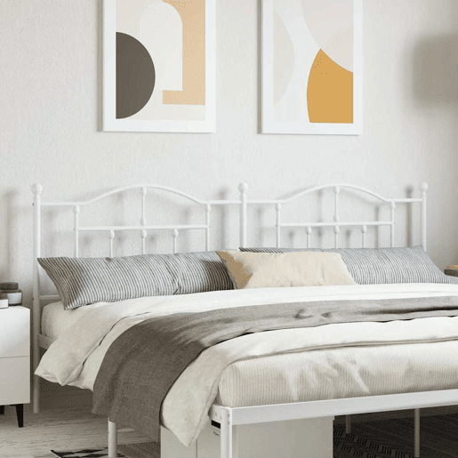 vidaXL Cabeceira de cama 200 cm metal branco vidaXL Cabeceira de cama 200 cm metal branco
