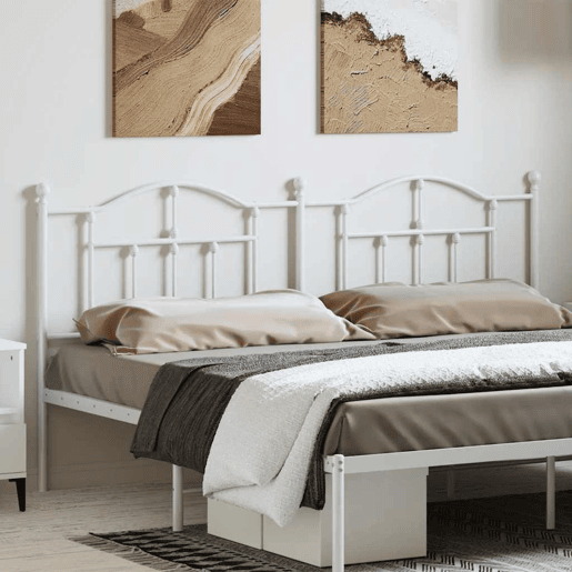 vidaXL Cabeceira de cama 180 cm metal branco vidaXL Cabeceira de cama 180 cm metal branco