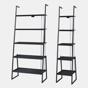 Conjunto de móveis 'Storfjord' 2 peças: 2x prateleiras metálicas para escadas - Preto en.casa