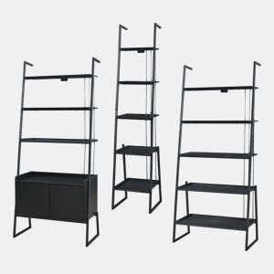 Conjunto de móveis 'Storfjord' 3 peças:. 3x prateleiras metálicas para escadas - Preto en.casa