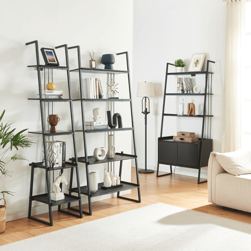 Conjunto de móveis 'Storfjord' 3 peças:. 3x prateleiras metálicas para escadas - Preto en.casa