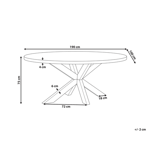 Mesa de refeição de jardim ORISTANO 190 cm 100 cm Betão Cinzento Mesa de refeição de jardim ORISTANO 190 cm 100 cm Betão Cinzento