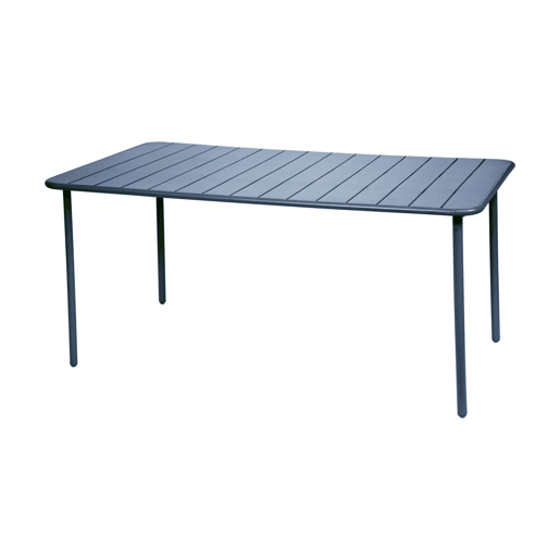 Mesa de jardim metálica de 6-8 lugares, Amelia 160cm, Azul-marinho, 160x90x72.5 cm