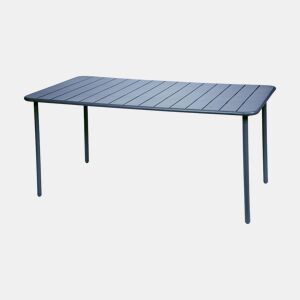 Mesa de jardim metálica de 6-8 lugares, Amelia 160cm, Azul-marinho, 160x90x72.5 cm