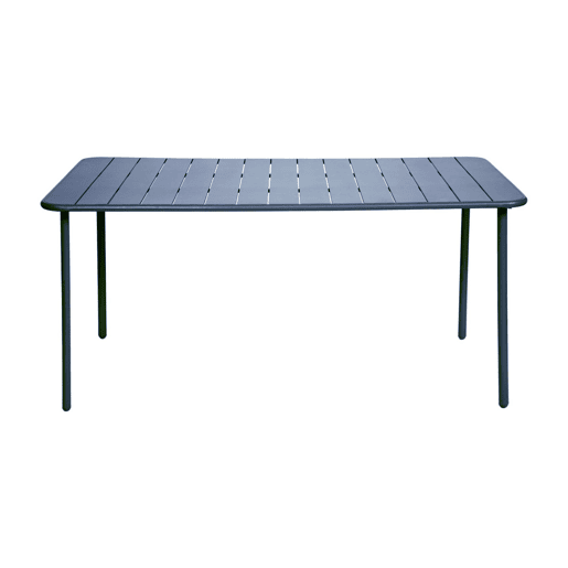 Mesa de jardim metálica de 6-8 lugares, Amelia 160cm, Azul-marinho, 160x90x72.5 cm