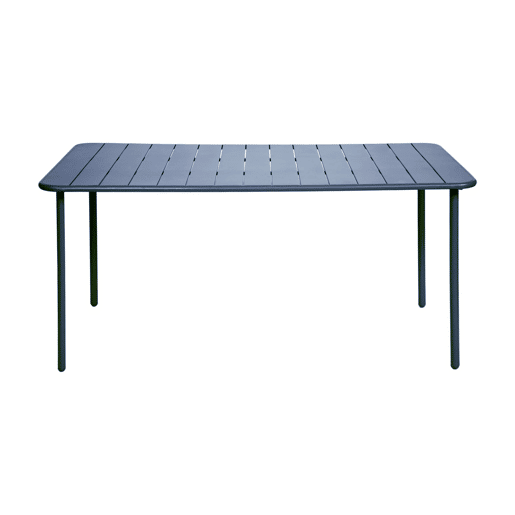 Mesa de jardim metálica de 6-8 lugares, Amelia 160cm, Azul-marinho, 160x90x72.5 cm