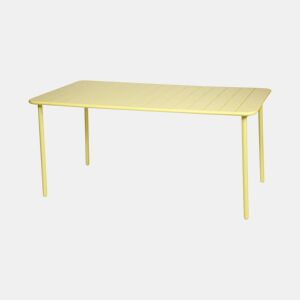 Mesa de jardim metálica de 6-8 lugares, Amelia 160cm, Amarelo, 160x90x72.5 cm