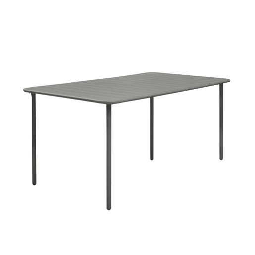 Mesa de jardim metálica de 6-8 lugares, Amelia 160cm, Verde caqui, 160x90x72.5 cm