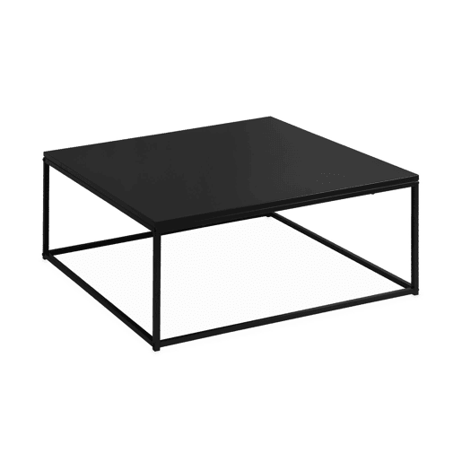 Mesa de centro quadrada em metal preto, Industrielle, Preto, 80x80x36 cm
