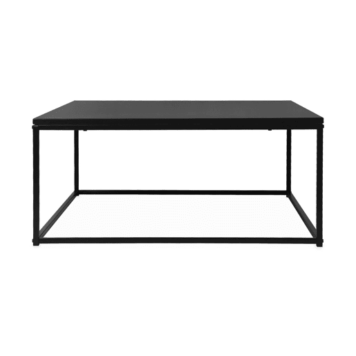Mesa de centro quadrada em metal preto, Industrielle, Preto, 80x80x36 cm