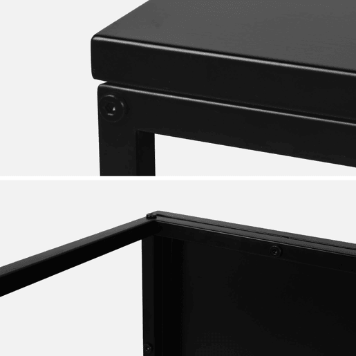 Mesa de centro quadrada em metal preto, Industrielle, Preto, 80x80x36 cm