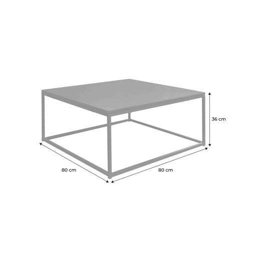 Mesa de centro quadrada em metal preto, Industrielle, Preto, 80x80x36 cm