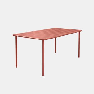 Mesa de jardim metálica de 6-8 lugares, Amelia 160cm, Terracota, 160x90x72.5 cm