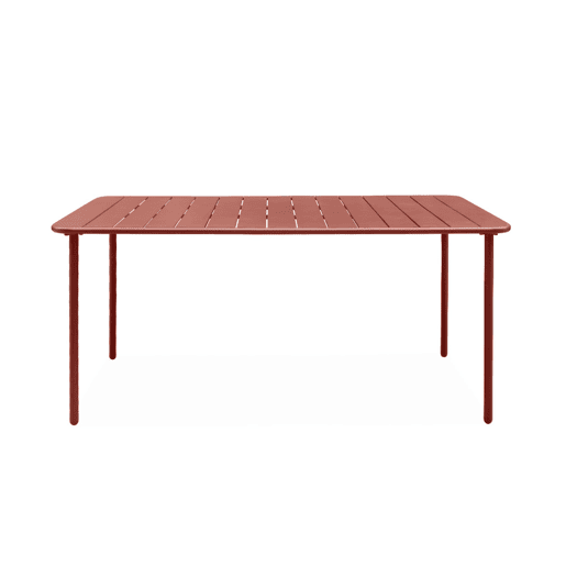 Mesa de jardim metálica de 6-8 lugares, Amelia 160cm, Terracota, 160x90x72.5 cm