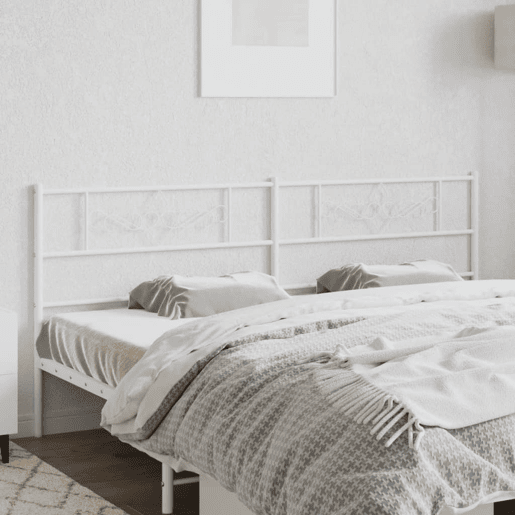 vidaXL Cabeceira de cama 193 cm metal branco vidaXL Cabeceira de cama 193 cm metal branco
