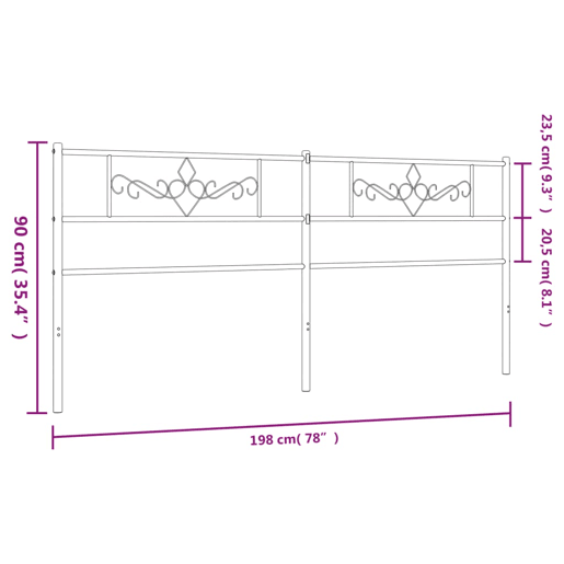 vidaXL Cabeceira de cama 193 cm metal branco vidaXL Cabeceira de cama 193 cm metal branco