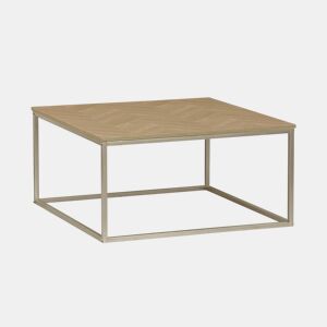 Mesa de centro com efeito de madeira de espinha de peixe, Budapest, Natural, 80x80x40 cm